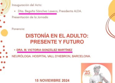 XXVI Jornada sobre distonía organizada por ALDA