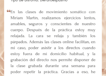 Testimonios que acompañan: Movimiento somático on line + relajación guiada